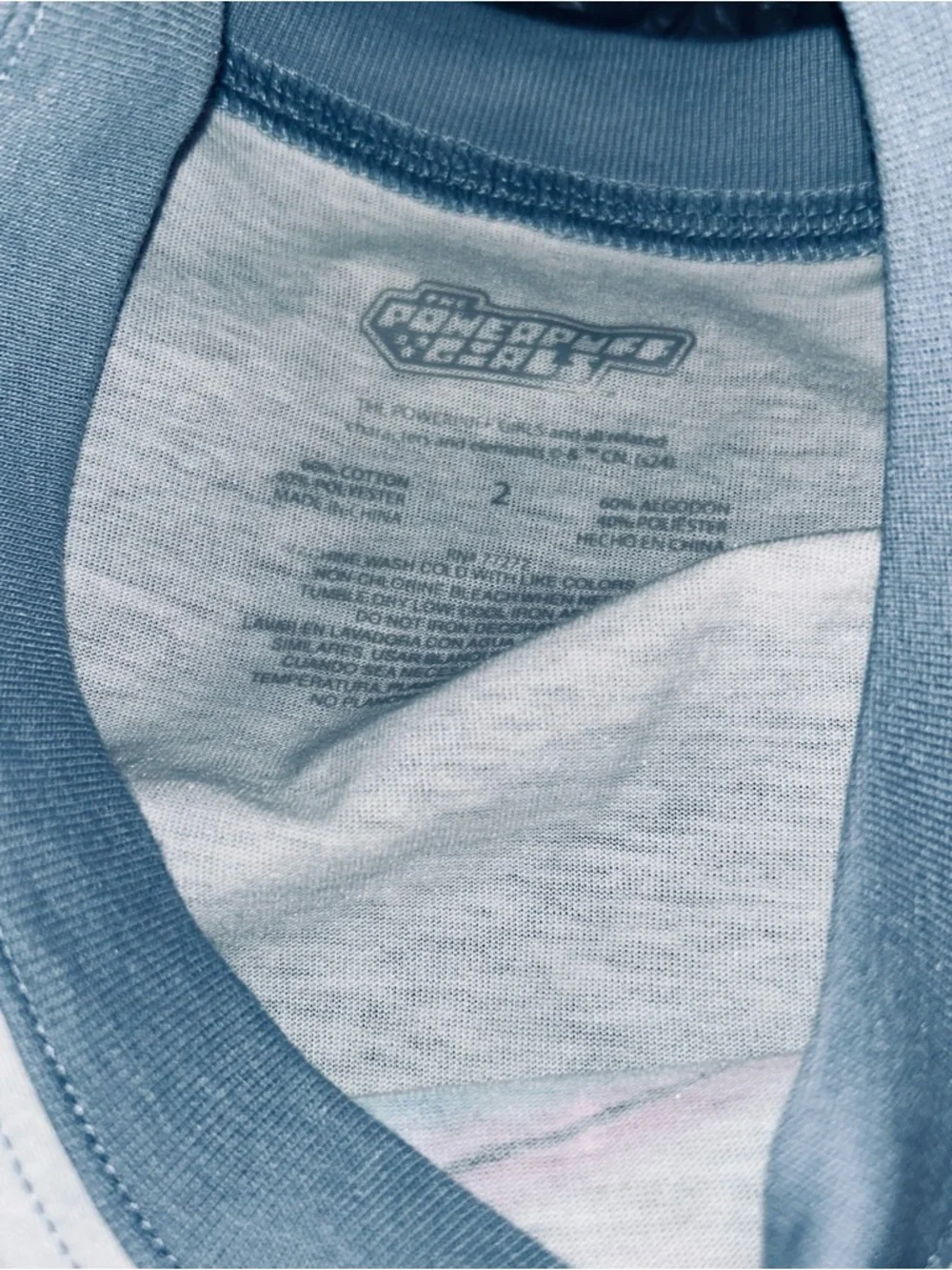 torrid size 2 Raglan Graphic Tee - Light Blue & White - Picture 5 of 5